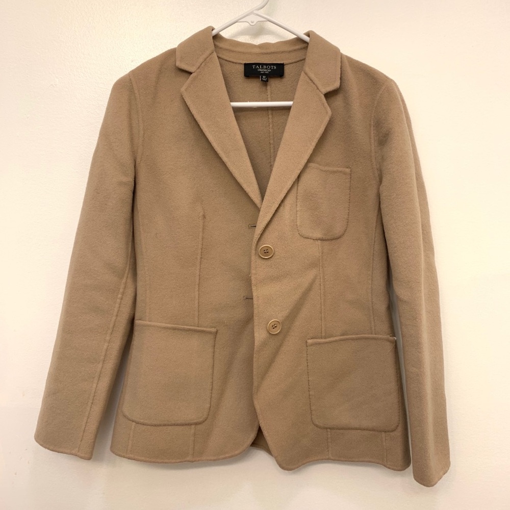 Talbots blush tan full sleeves wool blazer coat